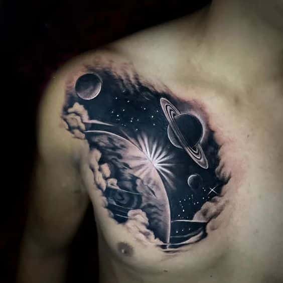 Tatuajes de Universo en Blanco y Negro