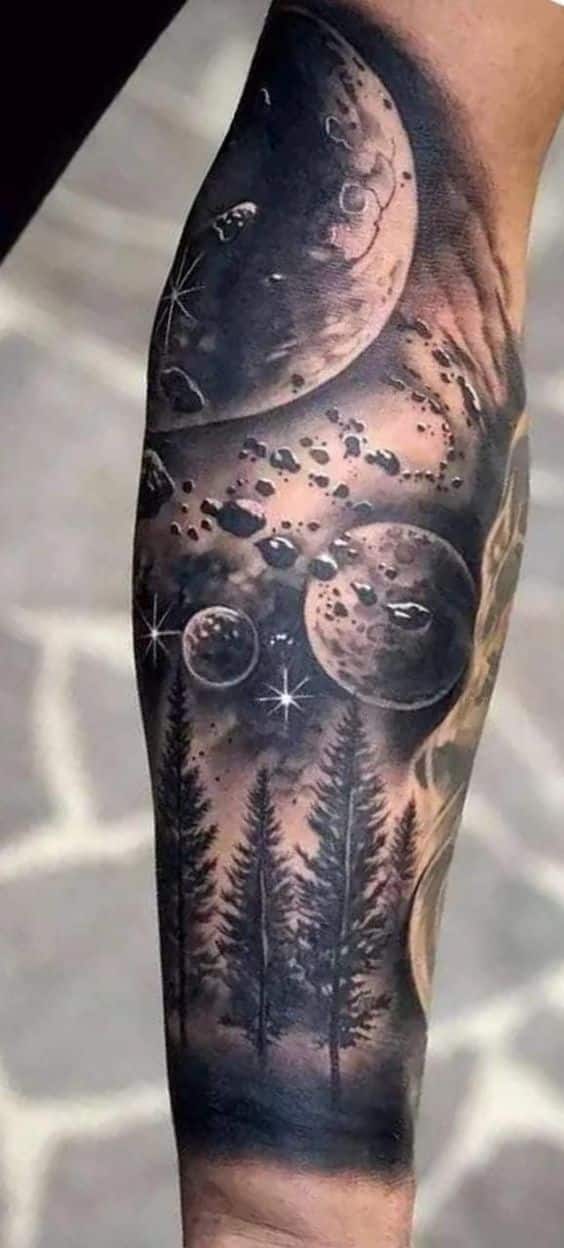 Tatuajes de Universo en Blanco y Negro