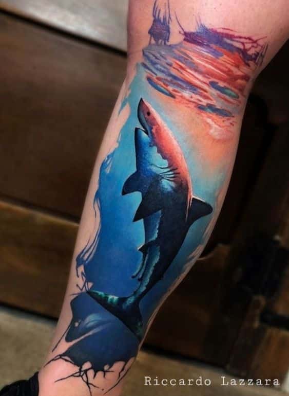 Tatuajes de Tiburones en el Agua