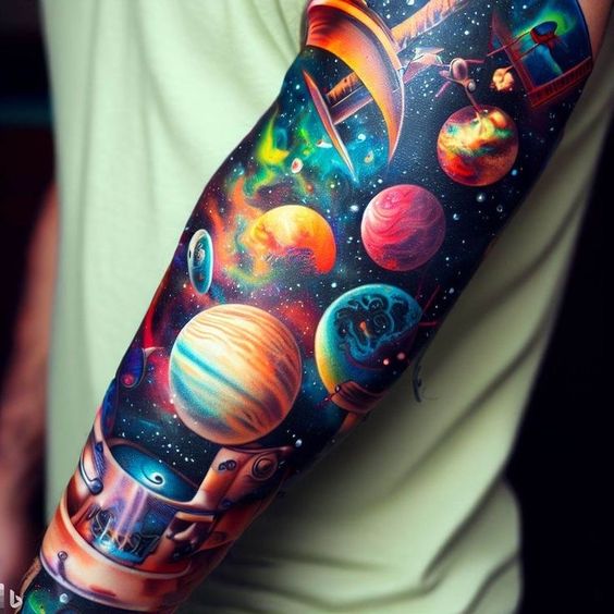 Tatuajes del universo a color