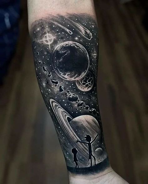 Tatuajes de Universo en Blanco y Negro