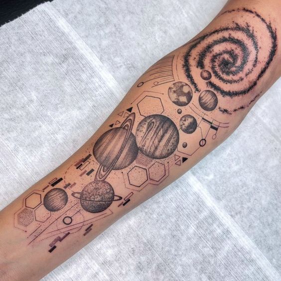 Tatuajes de Universo en Blanco y Negro