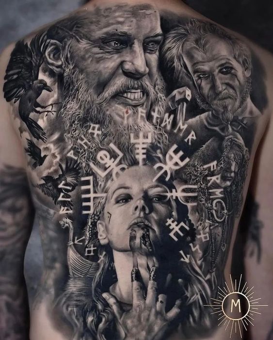 Tatuajes de Vikingos en la Espalda