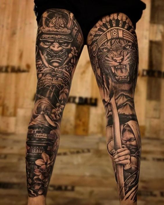 Tatuajes para hombres en la pierna