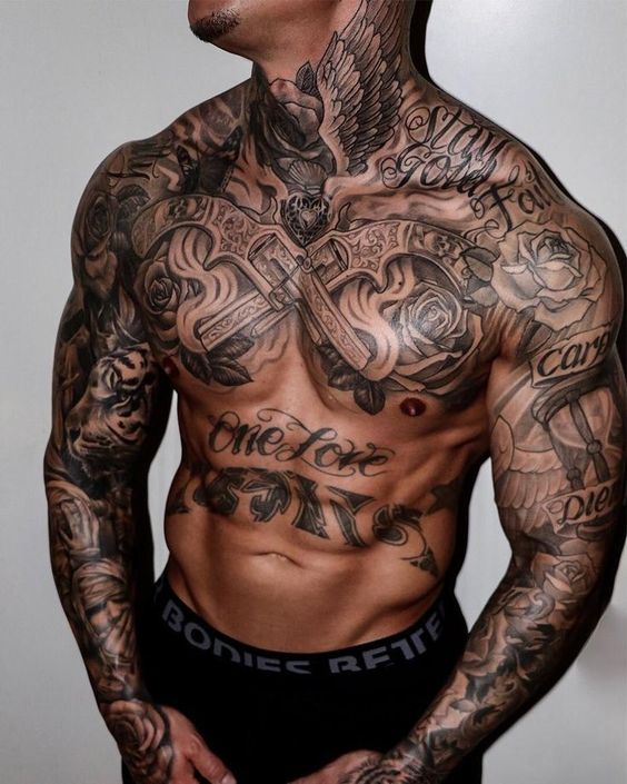 Tatuajes para hombres en el abdomen